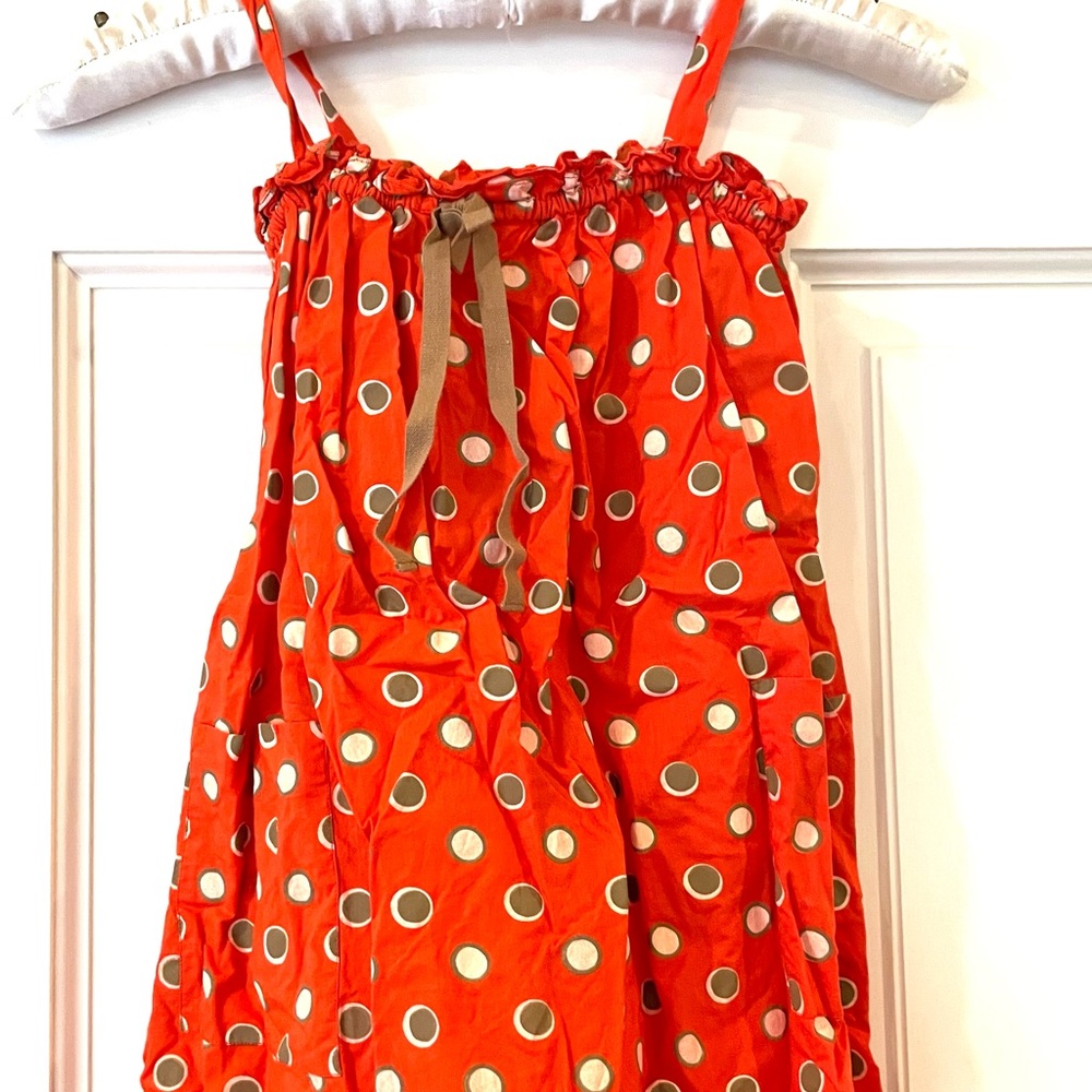 Bonpoint Orange Polka Dot Tank Dress